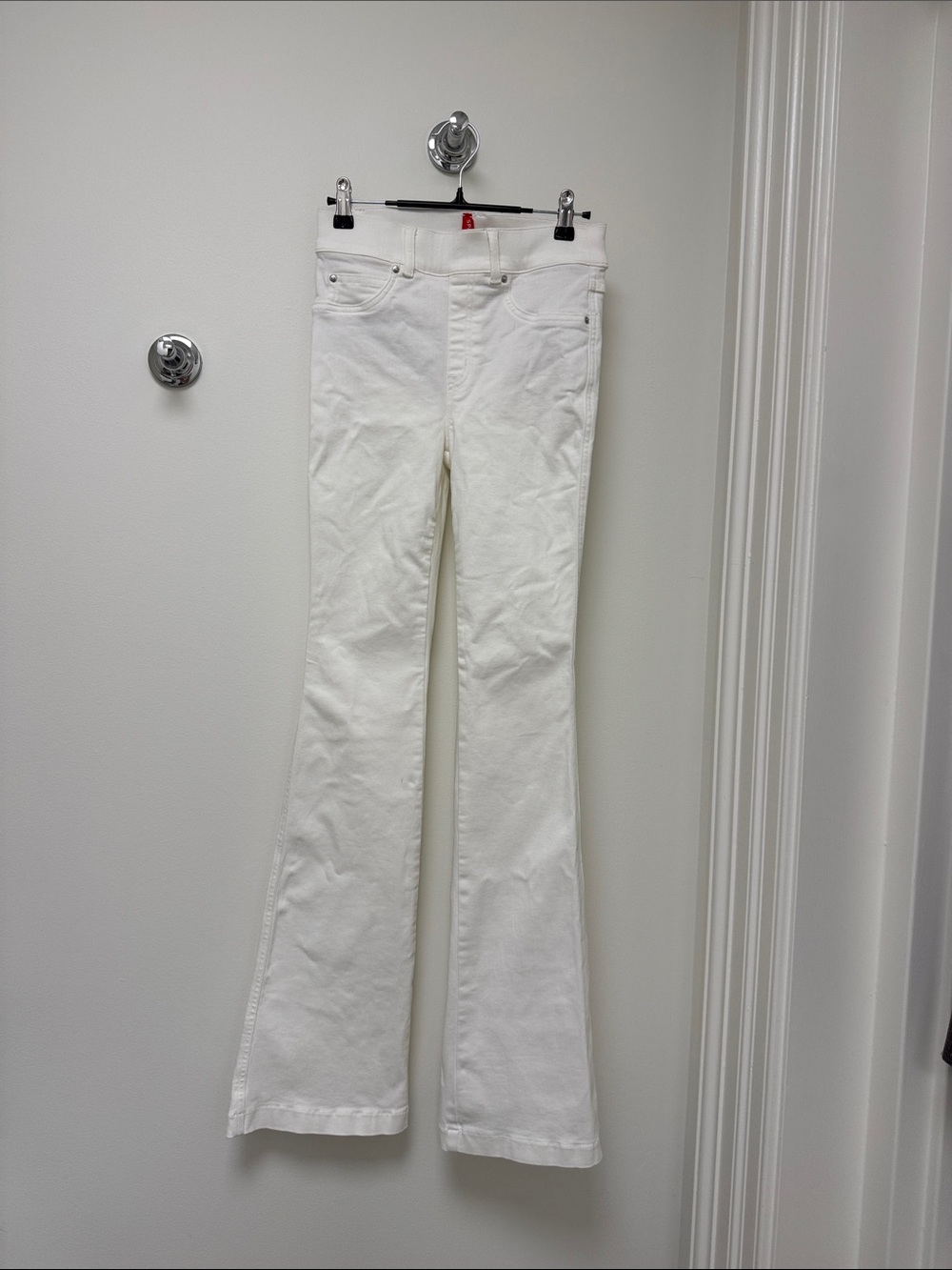 SPANX White Flare Wide Leg Jeans